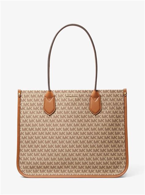 michael kors heidi gold tone|Heidi Large Logo Jacquard Tote Bag .